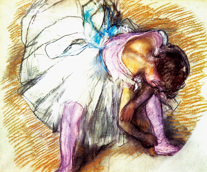  埃德加·德加 Edgar Degas—— 舞者在调整舞鞋